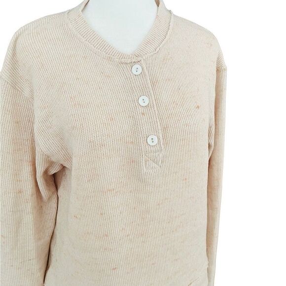 Urban Outfitters Carter Thermal Waffle Knit Long Sleeve Henley/Oatmeal size S - Picture 3 of 8